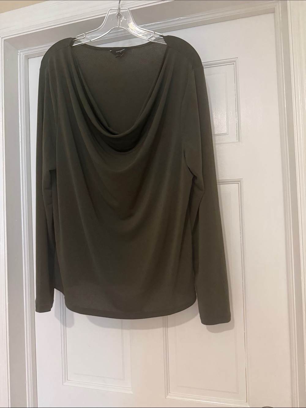 Banana Republic Olive Green Draped Cowl Neck Top